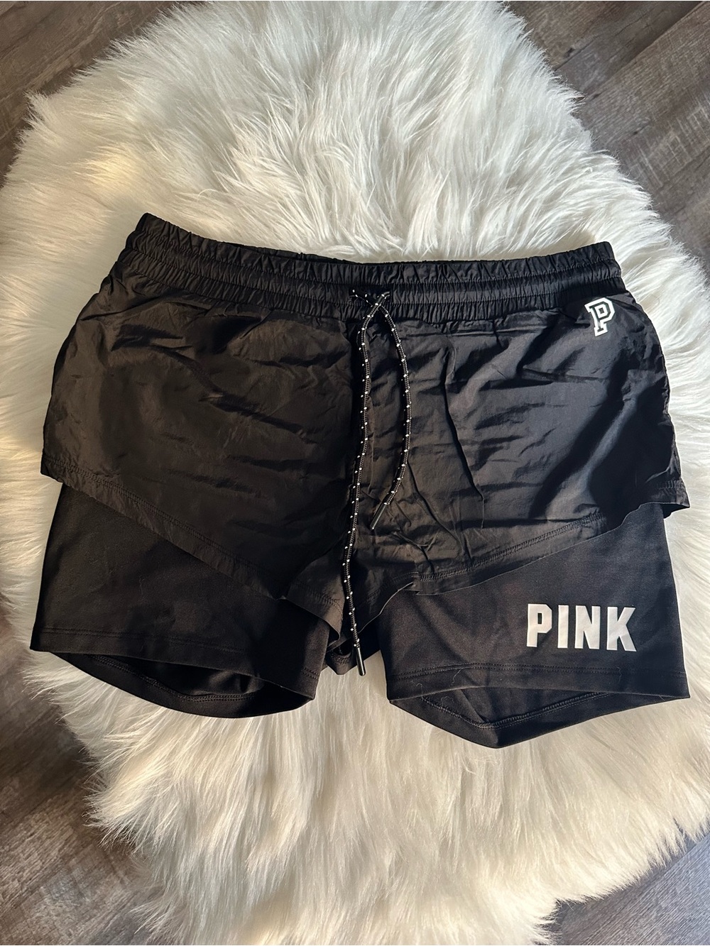 PINK Victoria's Secret Black Elastic Waist Shorts